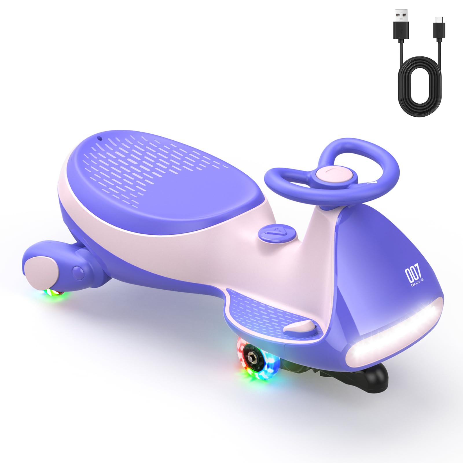 FanttikRide 12V N7 Pro Voiture Électrique Enfants, Anti-Bascule, Ergonomique, 2 en 1, 2 Vitesses, Roues Clignotantes, Bluetooth, Chargement Type C, pour Enfants à Partir de 3 Ans, 68 Kg.