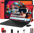 2026 Android Tablette 10 Pouces, 20Go RAM + 128Go ROM(TF 2To), Avec 5G WiFi 6, 5MP+8MP, Octa-Core 2.0 GHz, 8000mAh, GPS, Gemini AI Tablette, Widevine L1, Tablette Tactile avec Clavier + Souris（Argent）