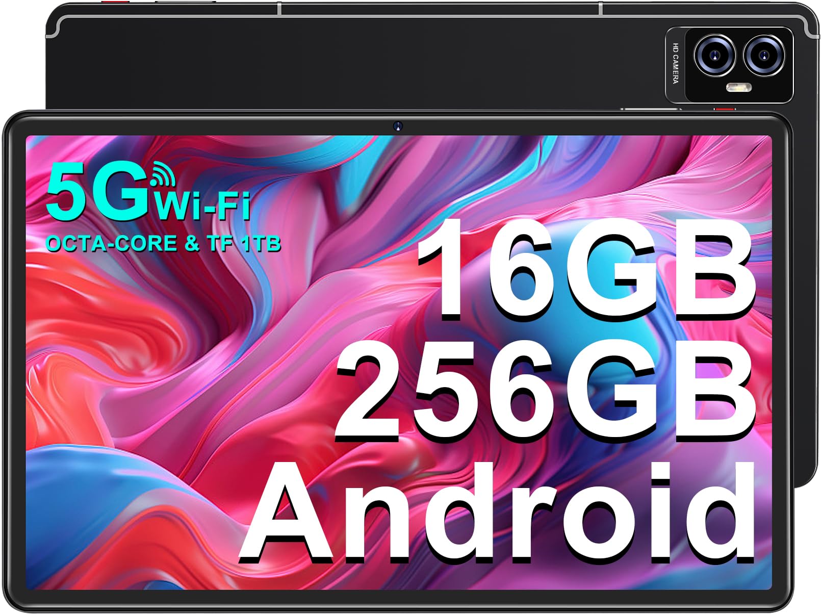 FACETEL Tablette Android Tablette 10 Pouces avec 5G WiFi, 14GoRAM + 128GoROM (TF/1To) | Octa-Core Processor | 2.0 GHz丨8000mAh丨Dual Caméra 5MP+8MP丨IPS FHD | Tablette Tactile Film Protecteur Shell - Or