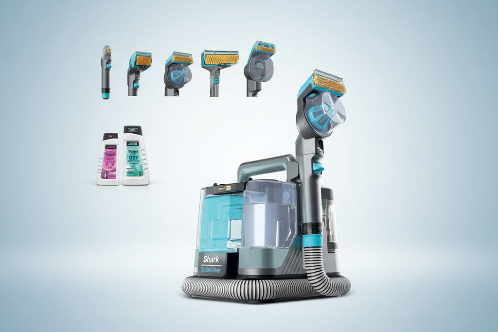 Shark StainStriker HairPro spécial animaux, Shampouineuse canapé, Aspirateur 450W, Extracteur de poils, Élimine taches et odeurs, Léger et portable, 4 accessoires et 2 formules de nettoyage PX250EUCP