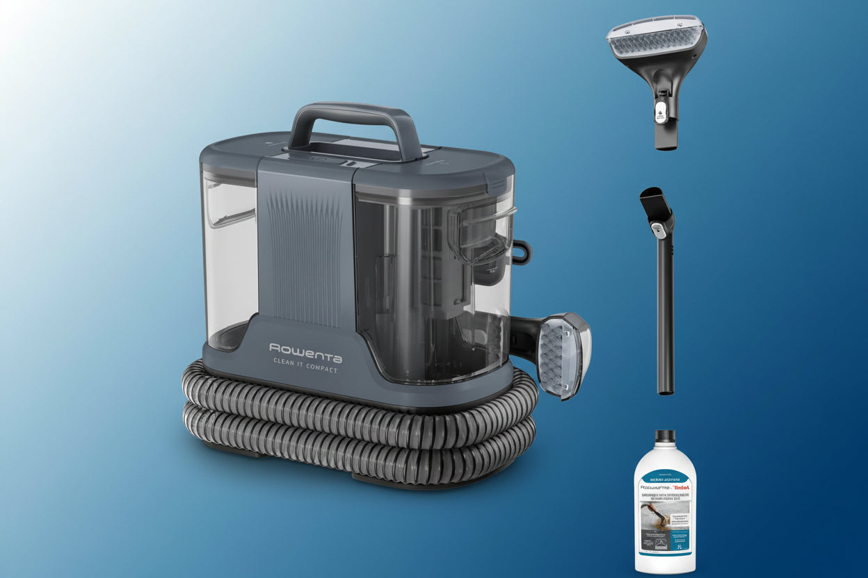 Rowenta, Clean It Compact, Shampouineuse, Détacheur, Nettoyeur Portable, Tapis, Intérieur de Voiture, Canapés, Design Compact, Puissant 400W, IN3011F0, Grise