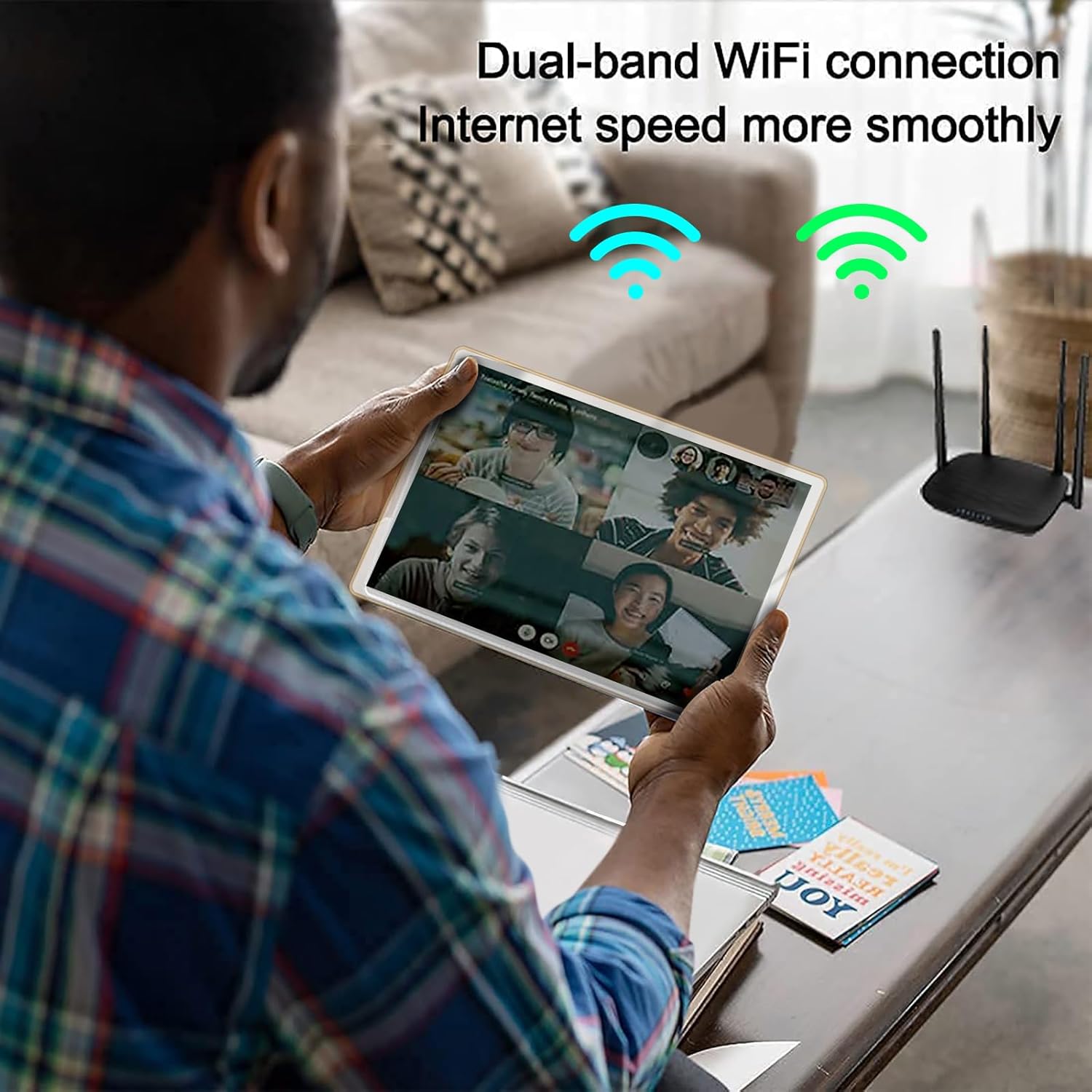 FACETEL Tablette Android Tablette 10 Pouces avec 5G WiFi, 14GoRAM + 128GoROM (TF/1To) | Octa-Core Processor | 2.0 GHz丨8000mAh丨Dual Caméra 5MP+8MP丨IPS FHD | Tablette Tactile Film Protecteur Shell - Or