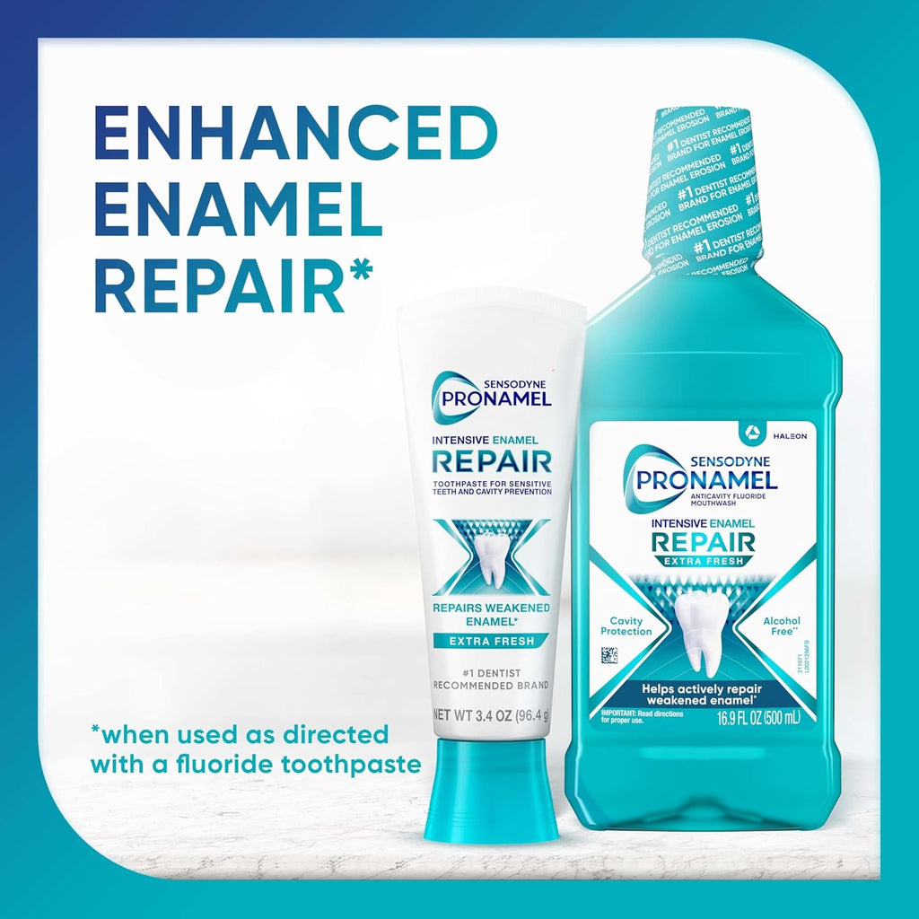 Sensodyne Pronamel Intensive Enamel Repair Toothpaste for Sensitive Teeth, to Reharden and Strengthen Enamel, Extra Fresh - 3.4 Ounces (Pack of 4)