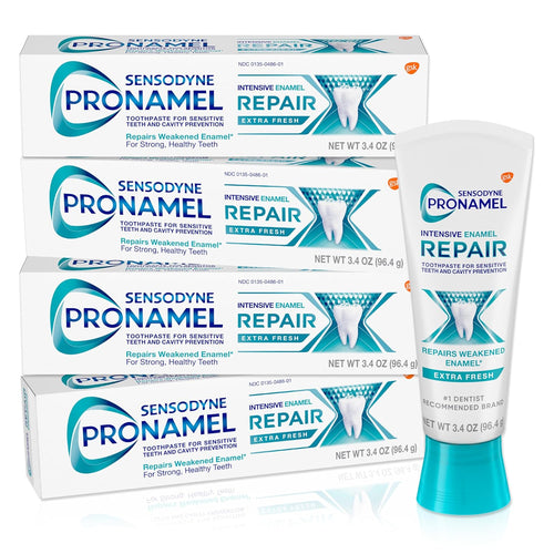 Sensodyne Pronamel Intensive Enamel Repair Toothpaste for Sensitive Teeth, to Reharden and Strengthen Enamel, Extra Fresh - 3.4 Ounces (Pack of 4)