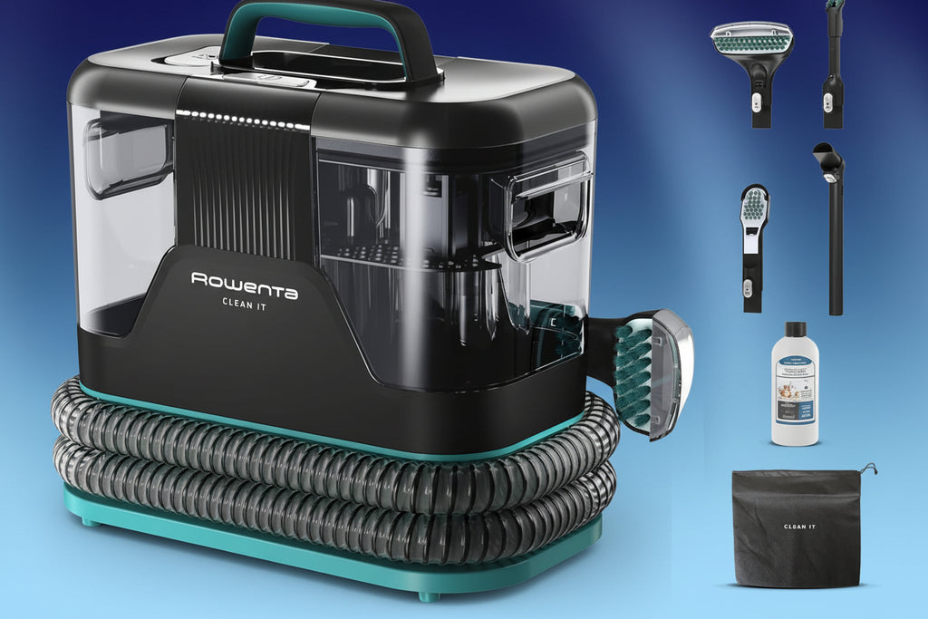 Rowenta, Clean it, Shampouineuse, Détacheur Nettoyeur de Tache, Rapide et Facile, Intérieur de Voiture, 750W, IN5020F0, Bleu/Noir