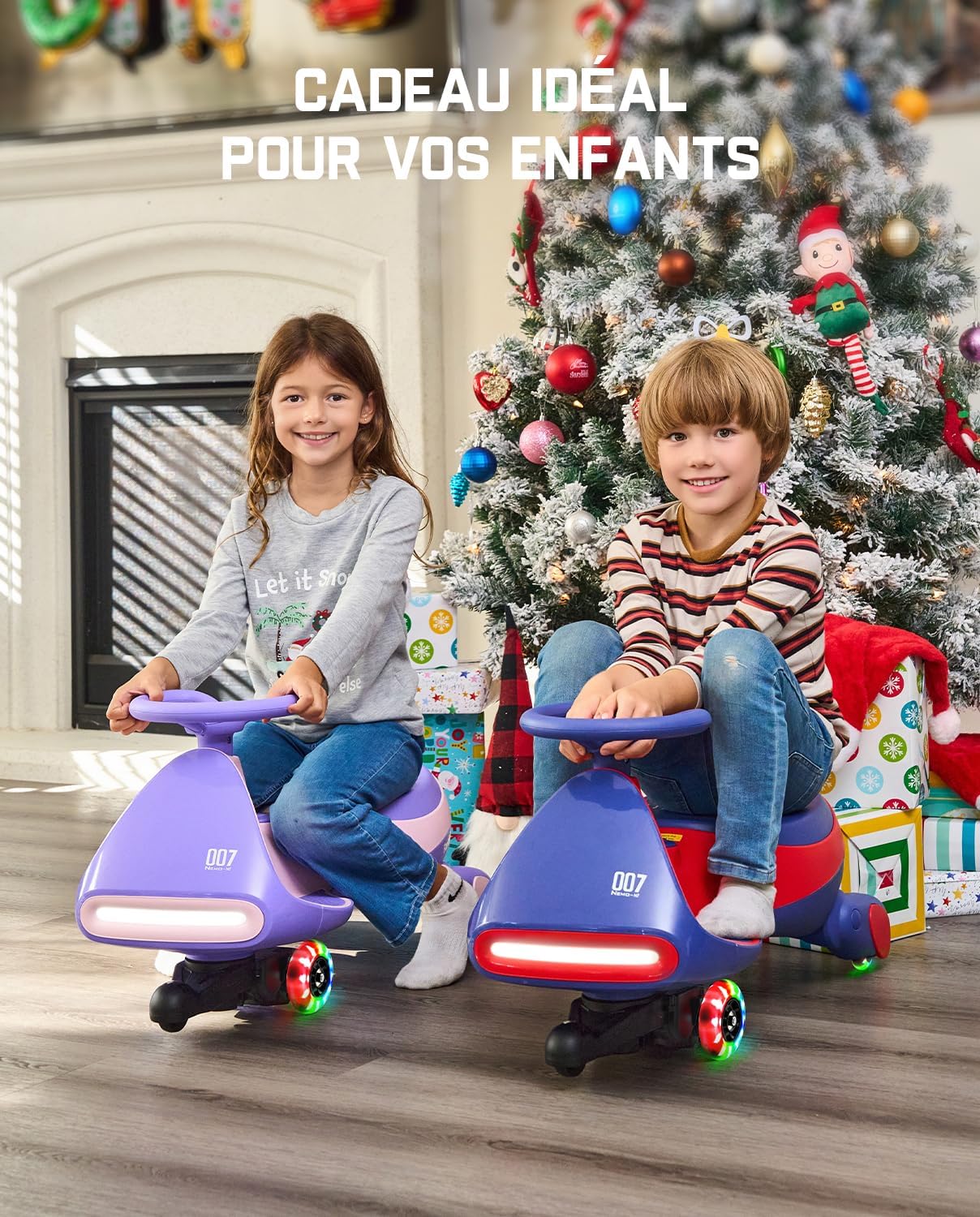 FanttikRide 12V N7 Pro Voiture Électrique Enfants, Anti-Bascule, Ergonomique, 2 en 1, 2 Vitesses, Roues Clignotantes, Bluetooth, Chargement Type C, pour Enfants à Partir de 3 Ans, 68 Kg.