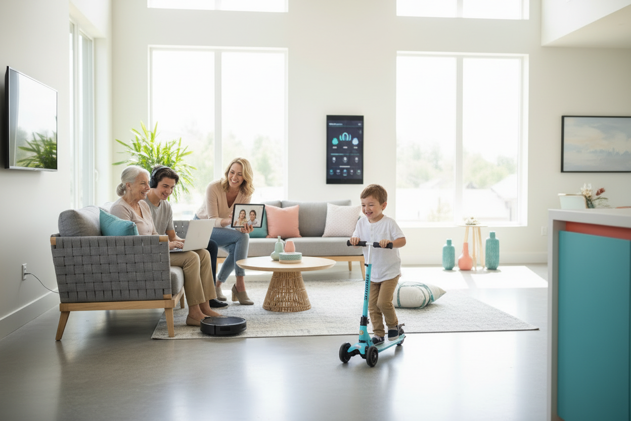 AnovaShop - Famille multigénérationnelle avec technologies